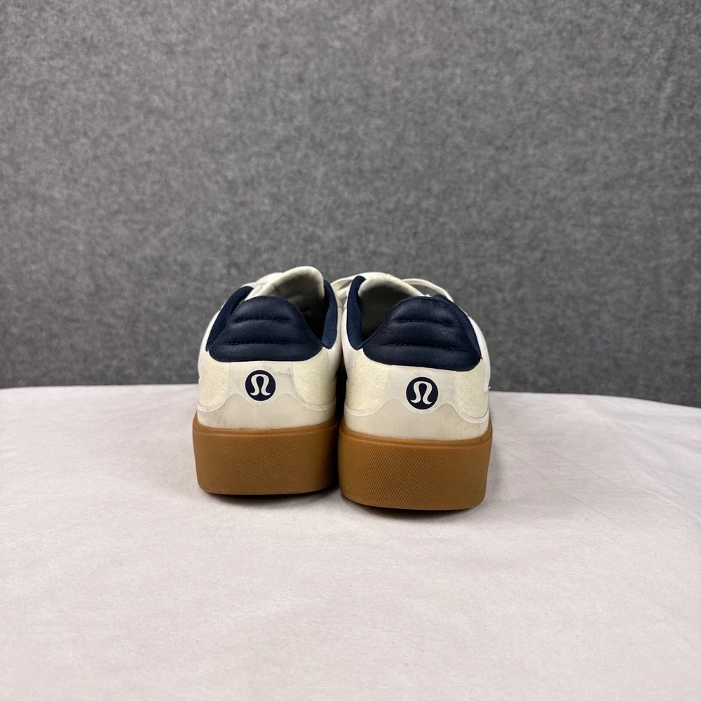 Lululemon Mens Cityverse Sneaker 12.5 White Navy Leather Gum Sole LM9AV8S